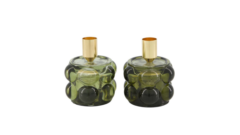 Dinnercandle holder with led glass 8.5×8.5×10.5cm C/2