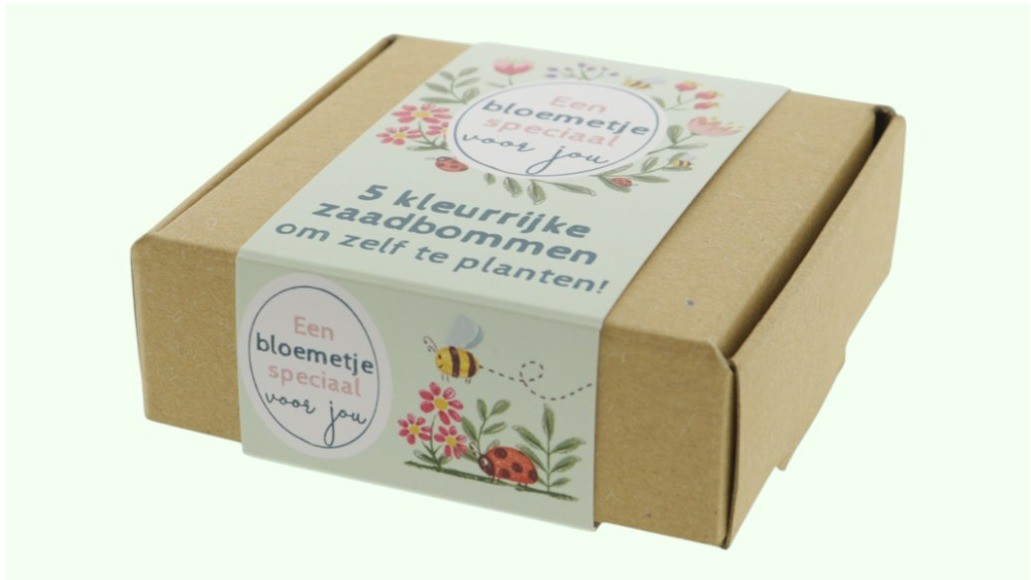 “Bloemetje voor jou” doosje met 5 zaadbommetjes