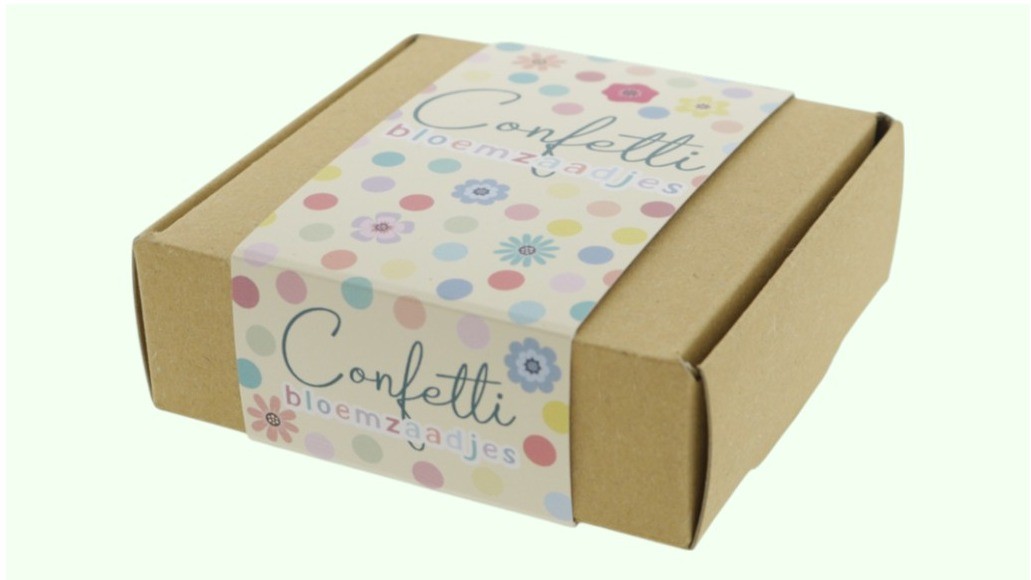 “Confetti” Doosje met confetti bloemzaadjes