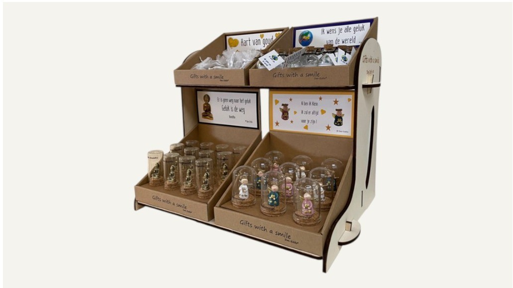 “2 Traps Display” display voor 4 toonbank displays