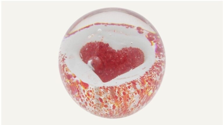 “Rood hart” Droomkogel van glas