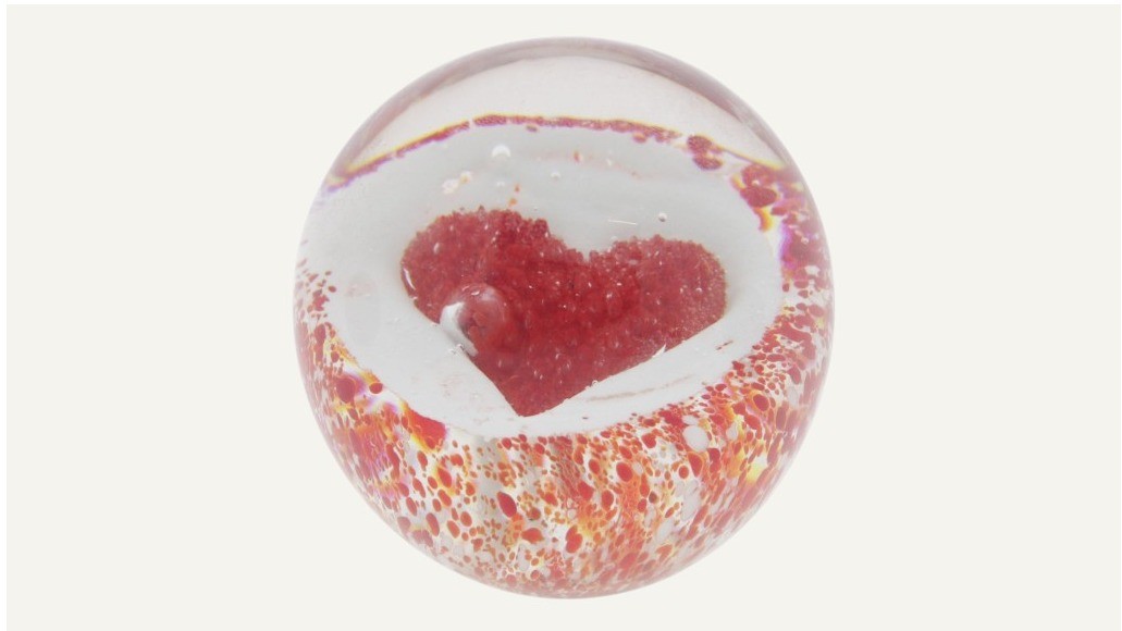 “Rood hart” Droomkogel van glas