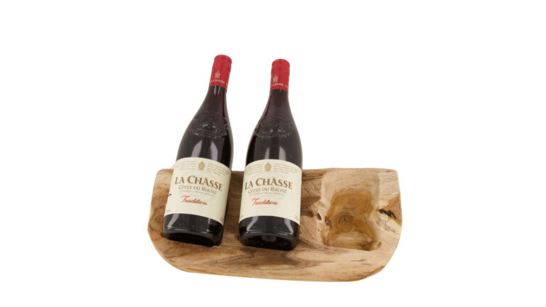 Winebottle holder teak wood 35x18x9cm