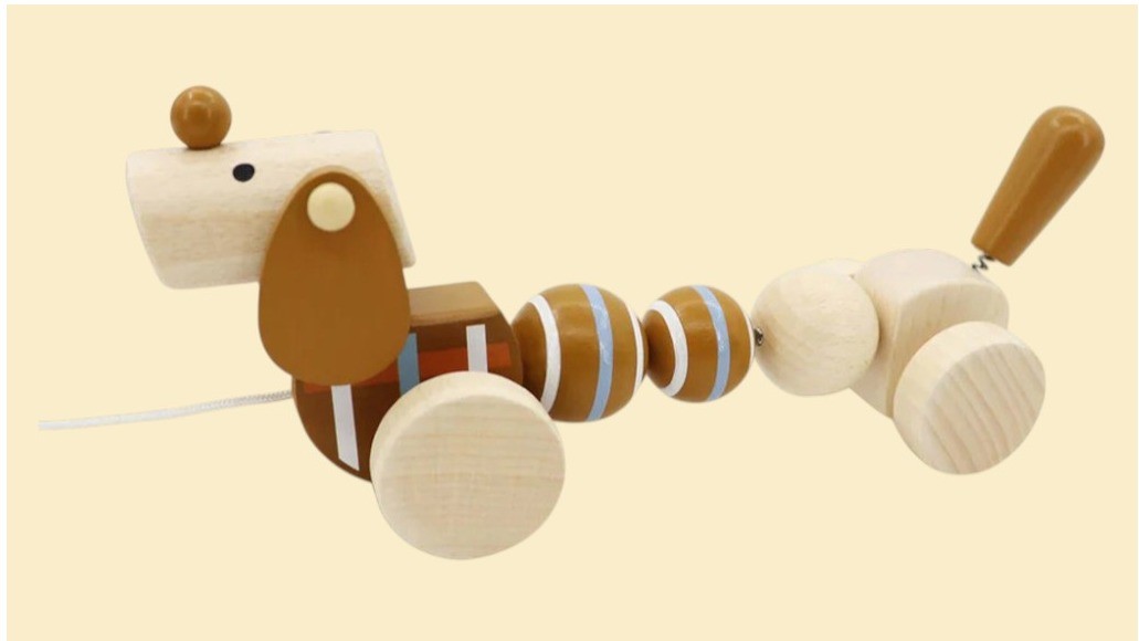 “Trekfiguur Teckel” Houten speelgoed