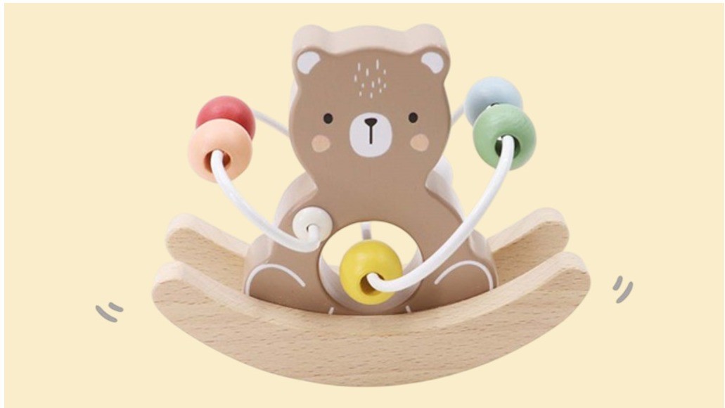 “Beer” Houten motoriek kralenbaan