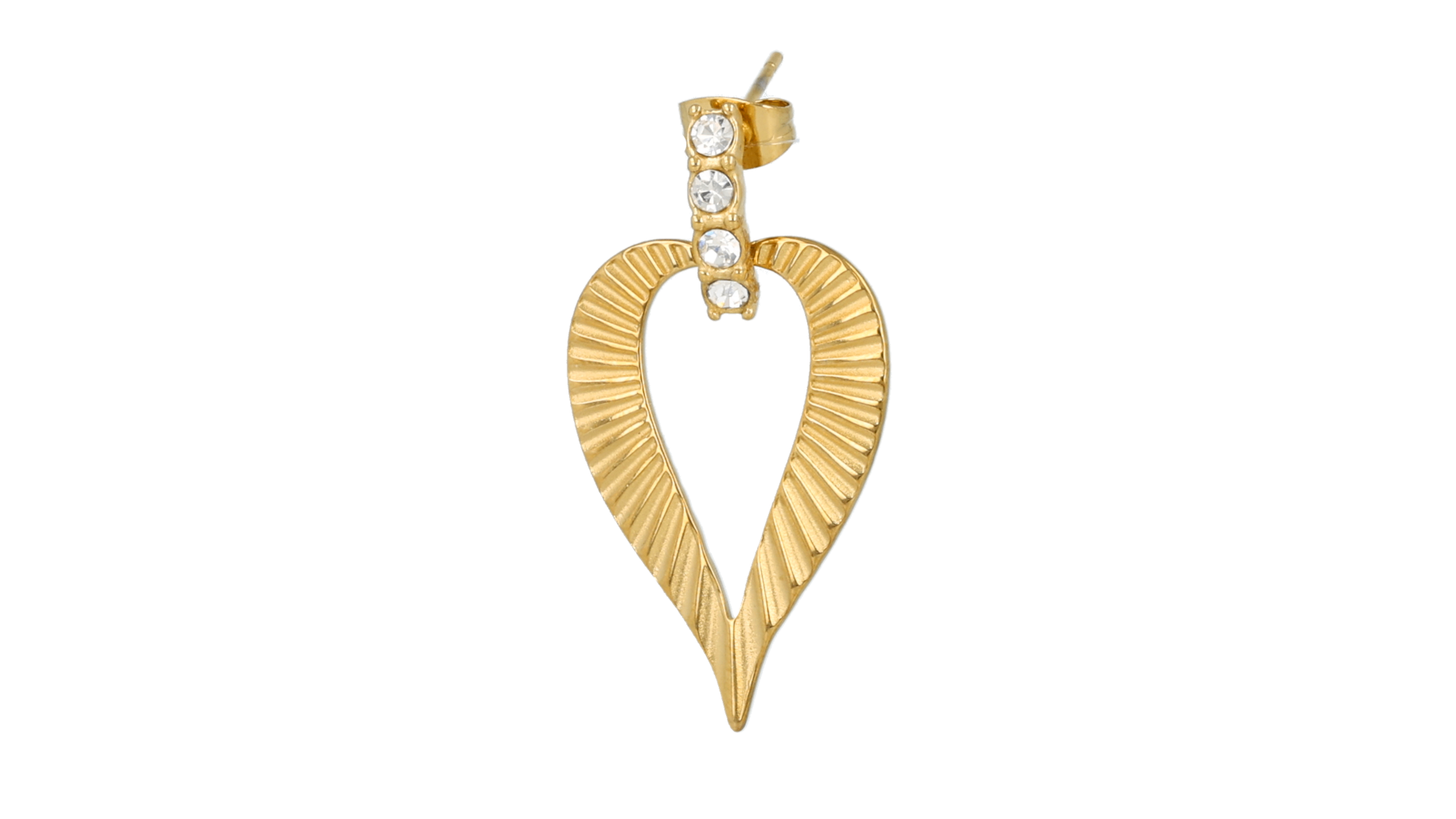 MB3737 Oorbellen met hart en zirkonia’s