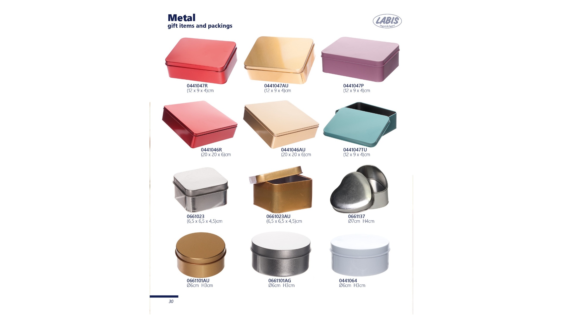 Metal gift items and packing