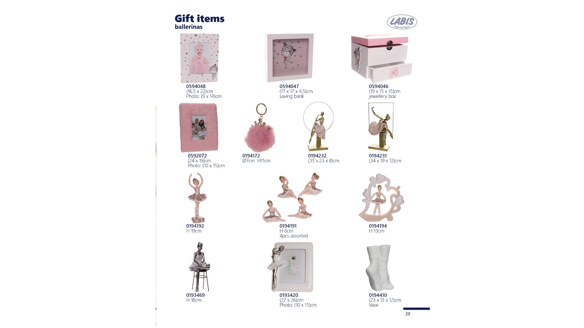 Gift items (ballerinas)
