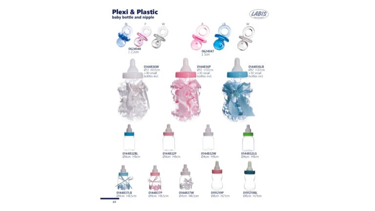 Plexi & Plastic baby bottle and nipple decorations