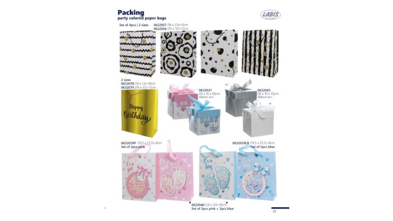 Packing – party colored paper bags