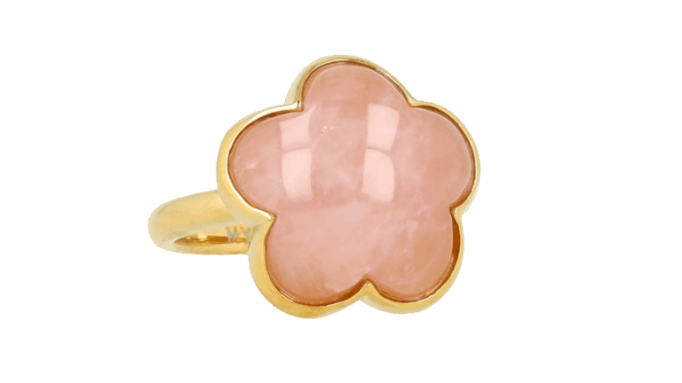 MB3746 Ring met bloem Rose Quartz