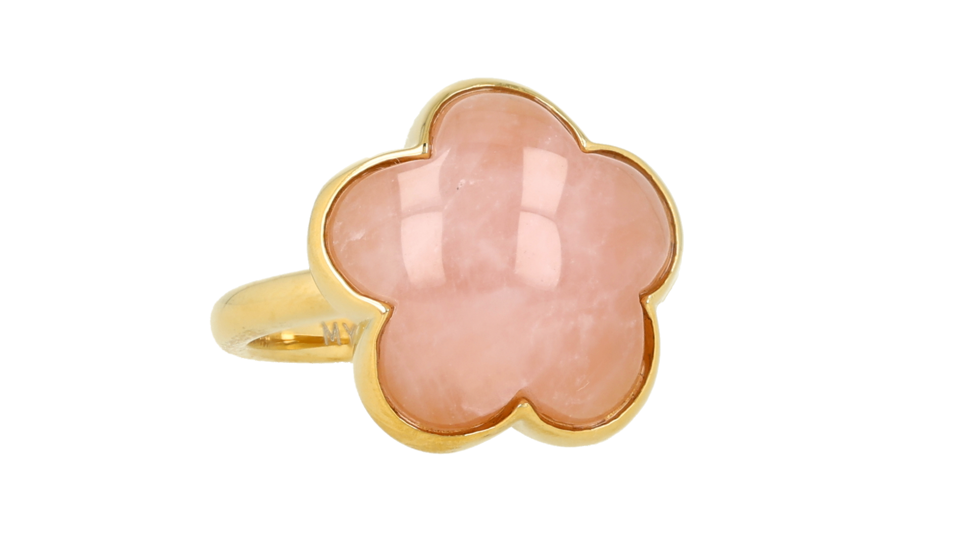 MB3746 Ring met bloem Rose Quartz