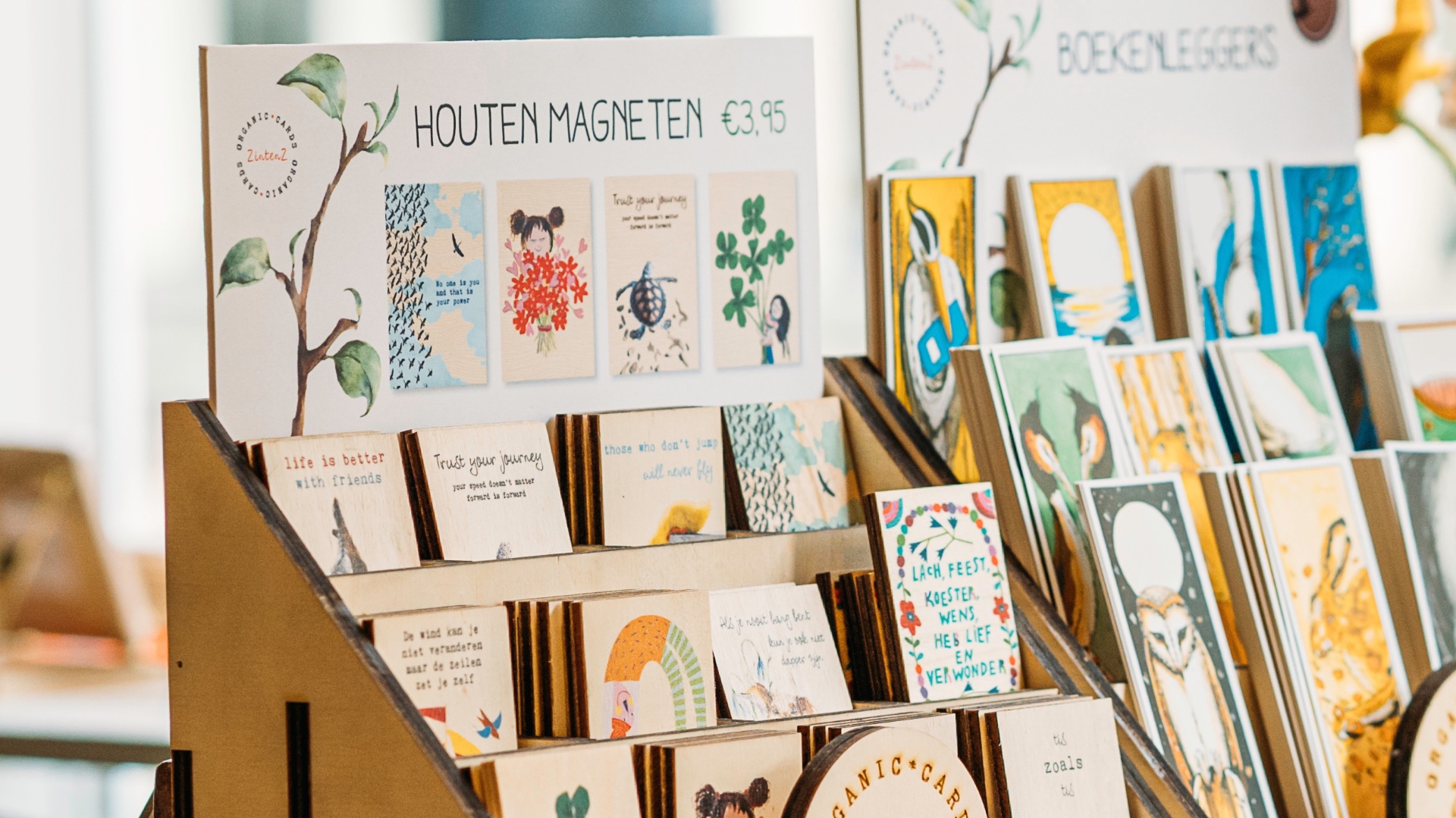 Houten magneten display