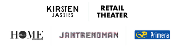 Logo&rsquo;s van Kirsten Jassies, Retail Theater, Home, Jantrendman en Primera