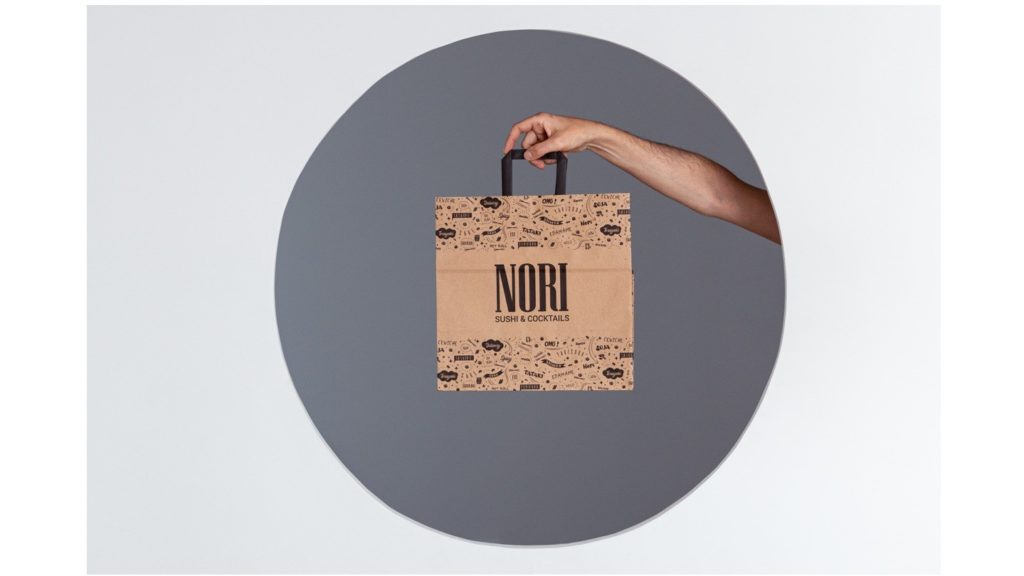 BOLSA DE PAPEL ASA PLANA PERSONALIZADA.