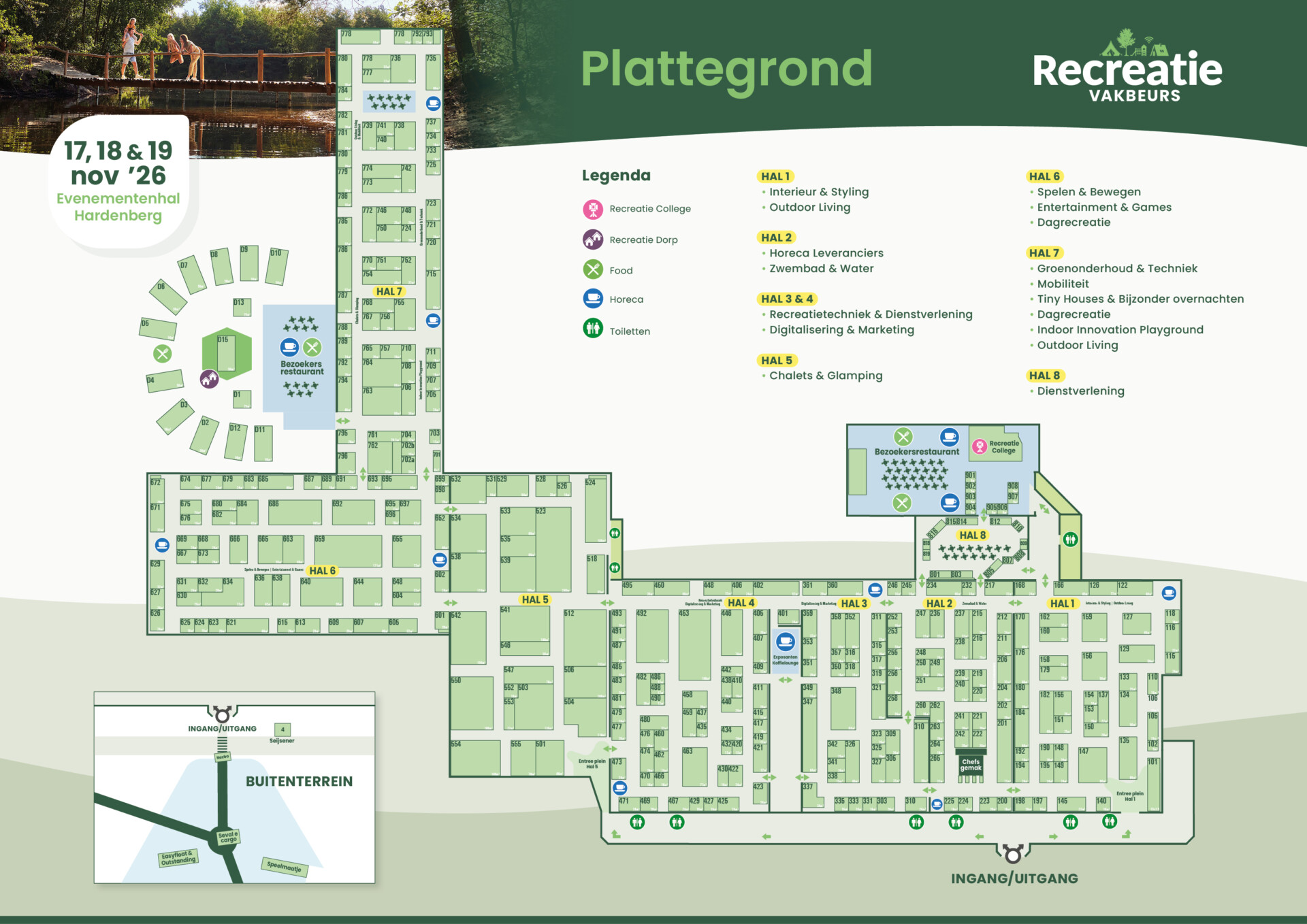 Plattegrond van Recreatie Vakbeurs in Evenementenhal Hardenberg