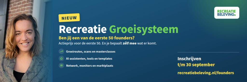 Promotie Recreatie Groeisysteem met lachende vrouw