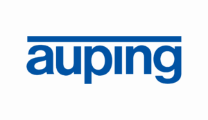 Blauw Auping-logo op donkerblauwe achtergrond
