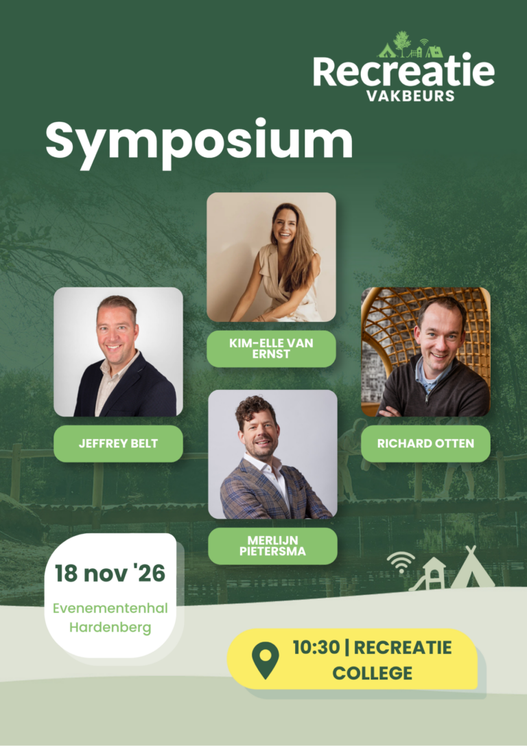 Poster Recreatie Vakbeurs Symposium met vier sprekers