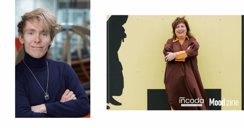 Portretten van twee glimlachende personen naast elkaar