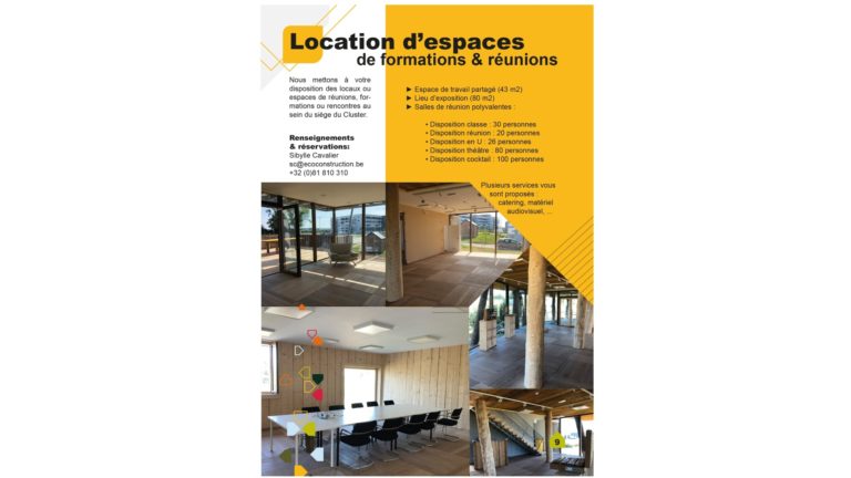 Location d’espaces de formations et de réunions