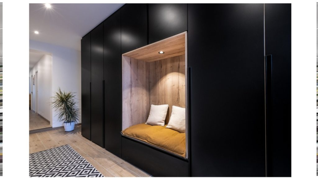 Vestiaire et rangement dans hall d’entrée