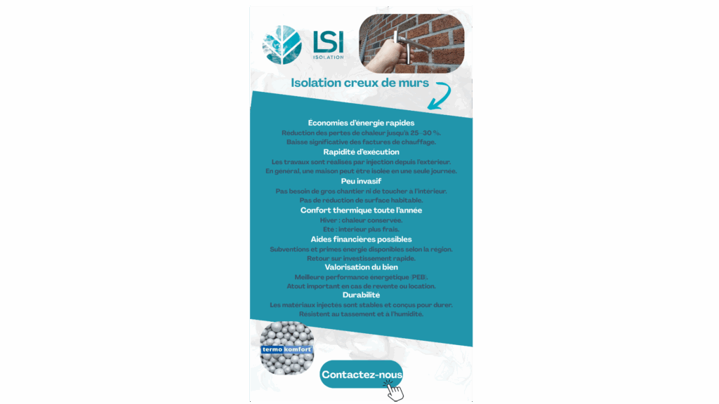 Isolation creux de murs