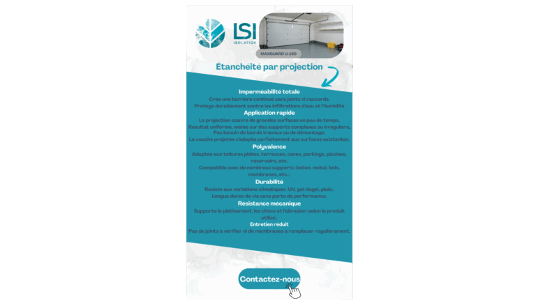 Étanchéité par projection