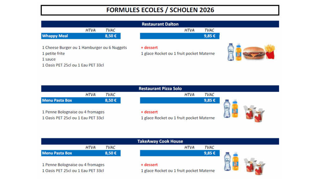 Menus écoles