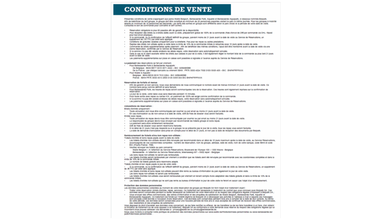 Conditions générales de vente