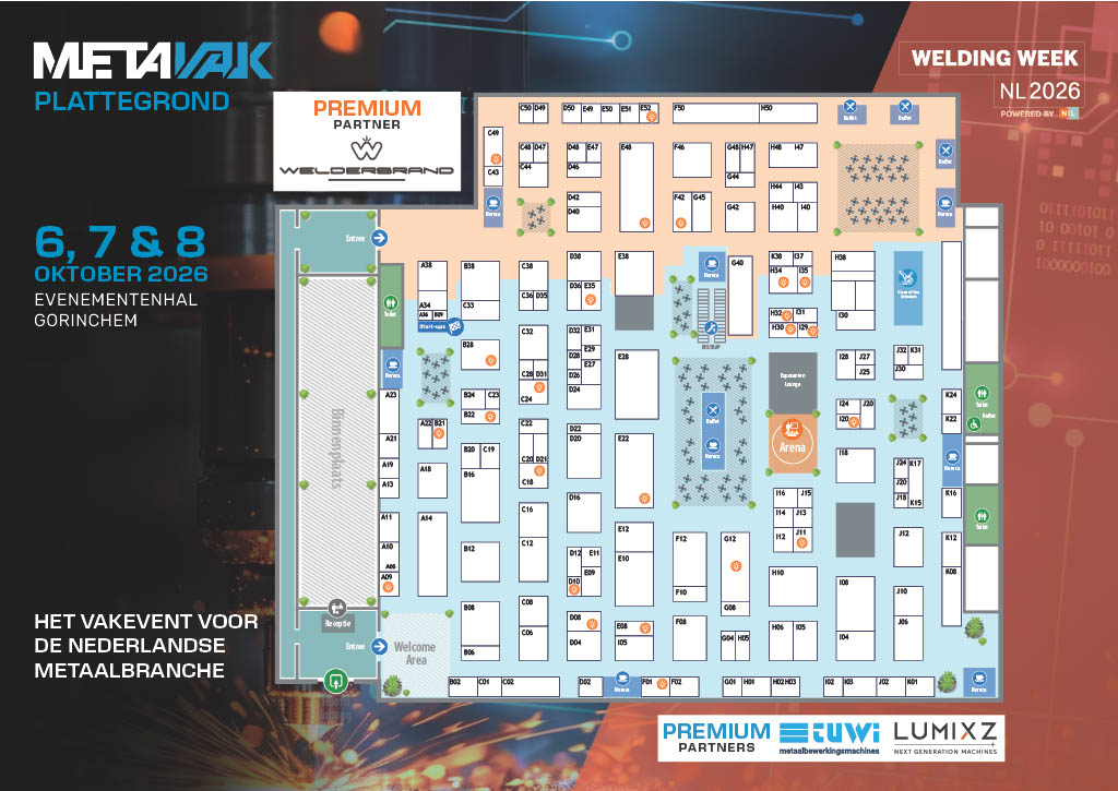 Plattegrond van METAVAK 2026 in Evenementenhal Gorinchem