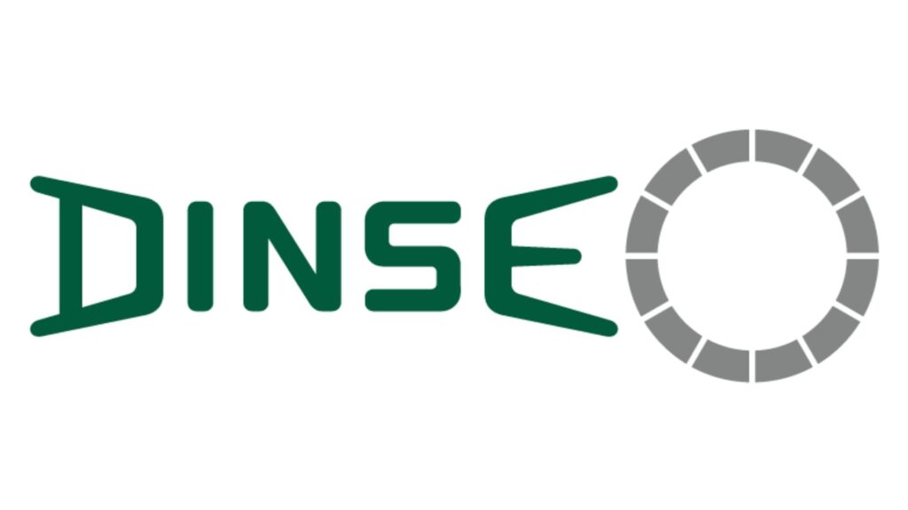 DINSE-logo met grijze ring op witte achtergrond