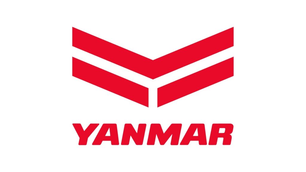 Rood Yanmar-logo op witte achtergrond
