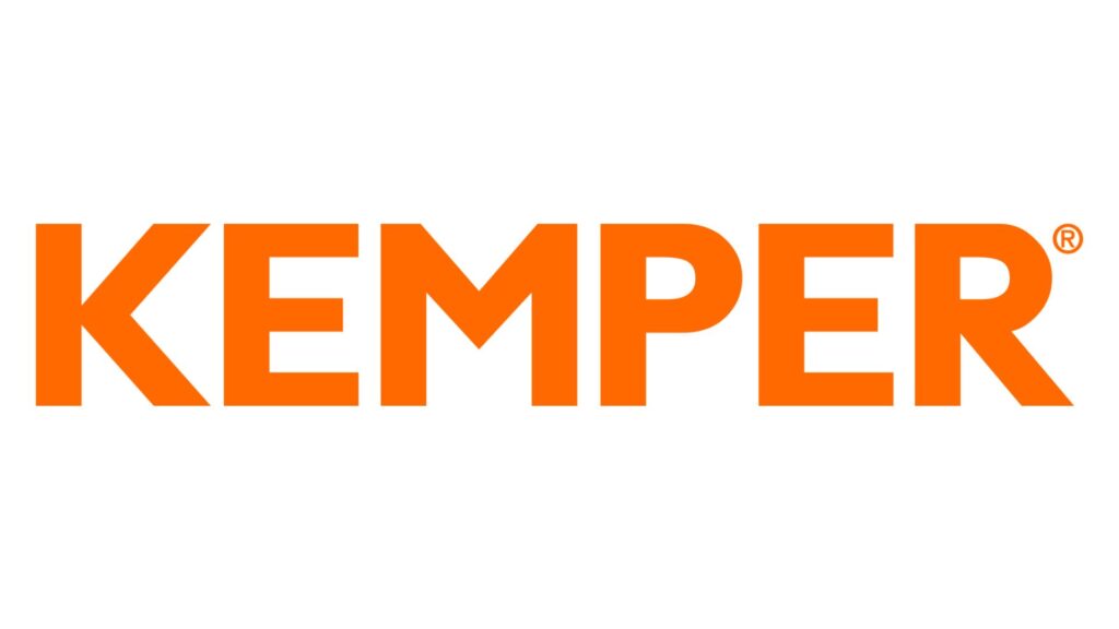 Oranje KEMPER-logo op witte achtergrond
