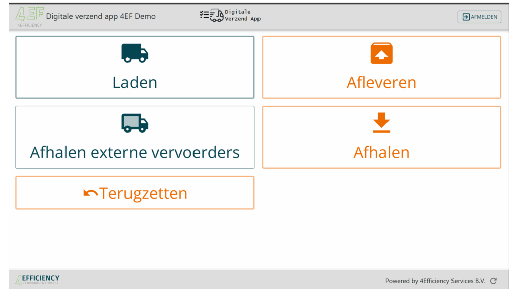De 4EF verzend app. Digitaliseer nu het verzend proces en de verzend pakbon!