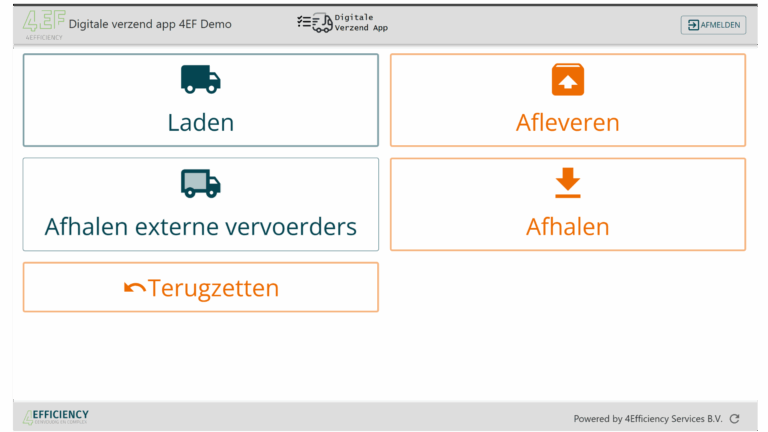 De 4EF verzend app. Digitaliseer nu het verzend proces en de verzend pakbon!