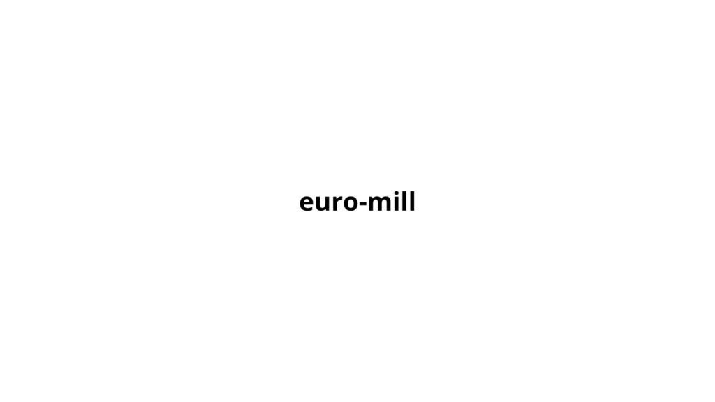 Zwart euro-mill-logo op witte achtergrond