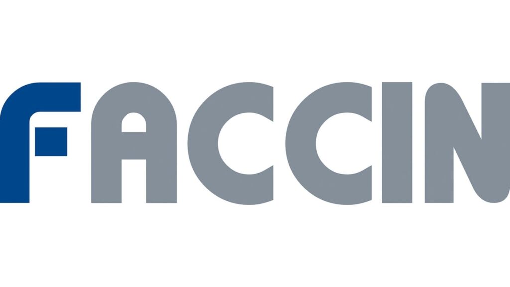 Logo van FACCIN in blauw en grijs