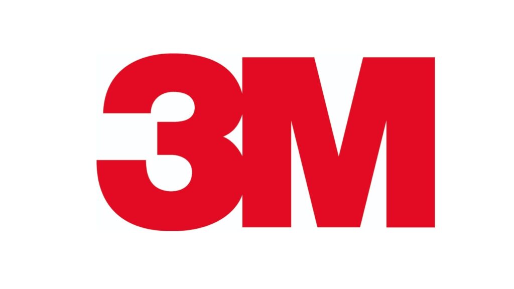 Rood 3M-logo op witte achtergrond