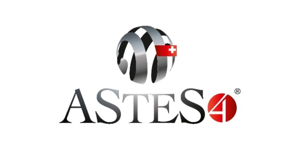 ASTES4-logo met koptelefoon en Zwitserse vlag