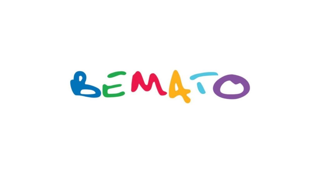 Kleurrijk BEMATO-logo op witte achtergrond