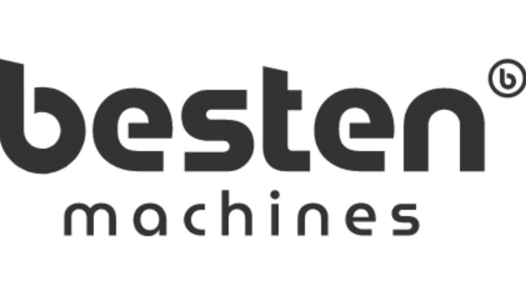 Besten Machines-logo in zwart op witte achtergrond