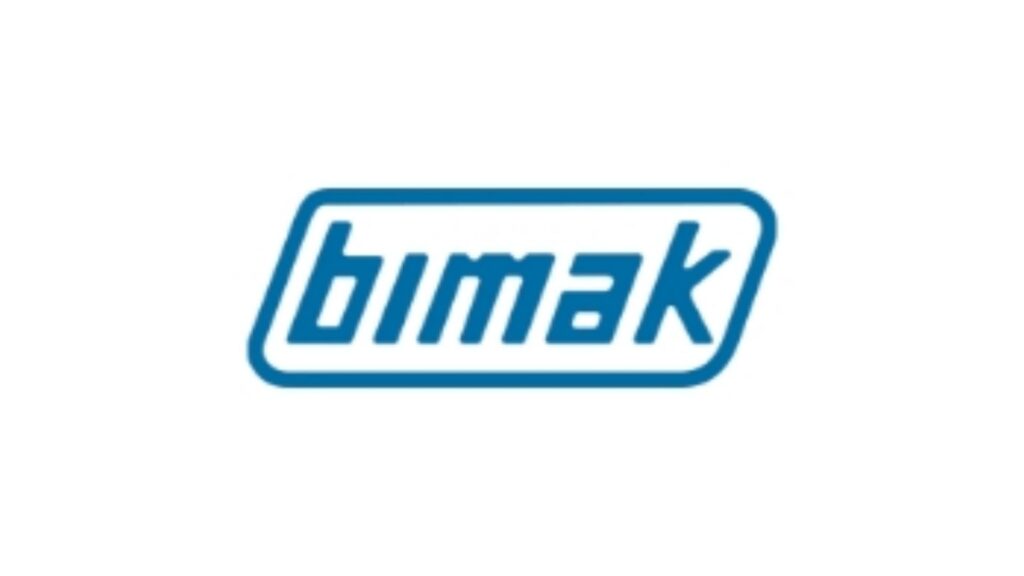 Blauw Bimak-logo op witte achtergrond