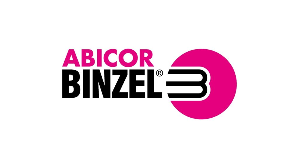 Logo van Abicor Binzel met magenta B-symbool