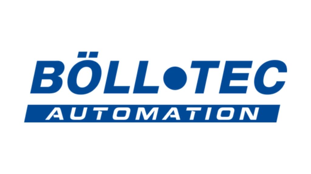 Blauw Böll-Tec Automation-logo op witte achtergrond