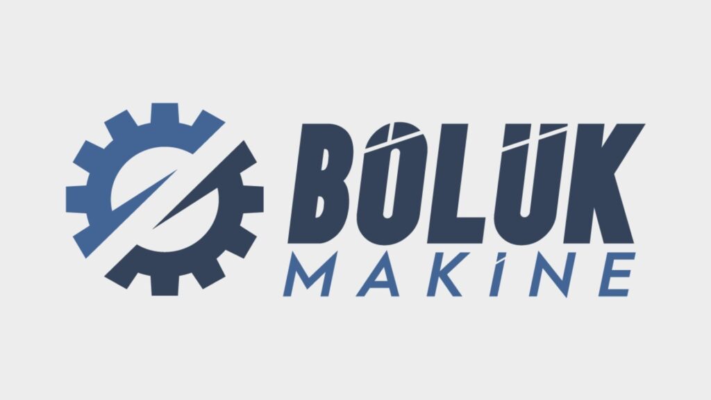 Logo van Boluk Makine met tandwiel en bliksemschicht