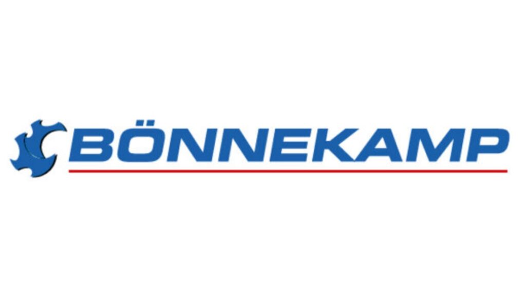 Blauw Bönnekamp-logo met rood accent