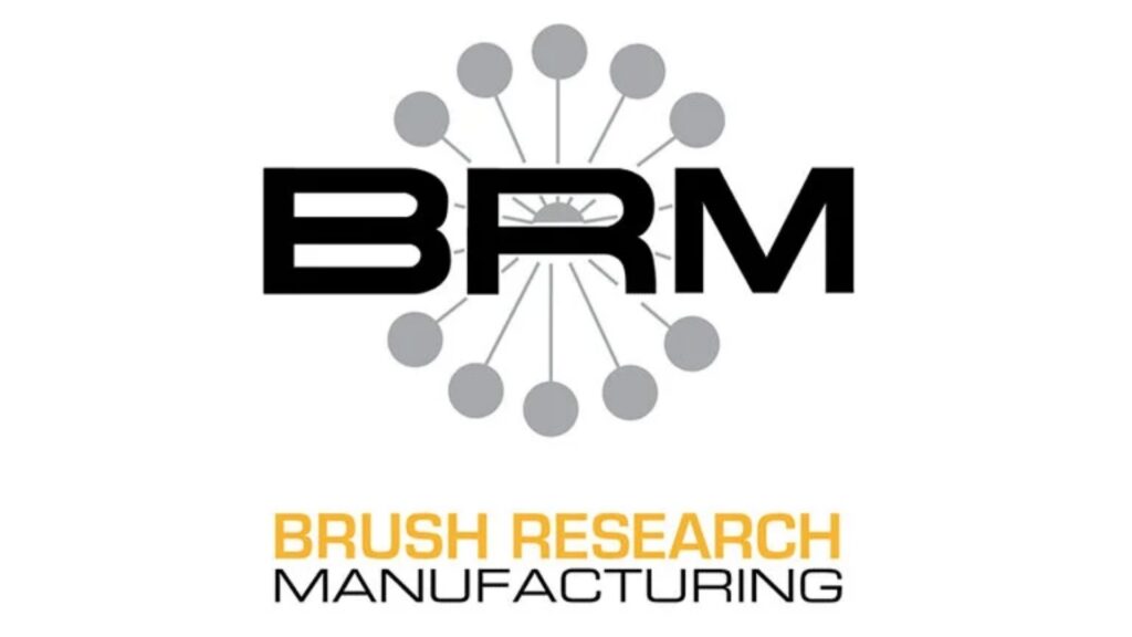 BRM-logo met verbonden stippen en bedrijfsnaam
