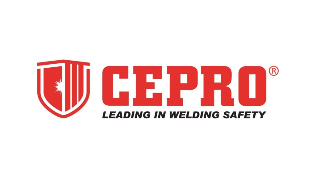 Rood CEPRO-logo met schild en lassymbool