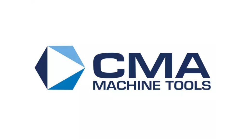 Logo van CMA Machine Tools met blauw geometrisch symbool
